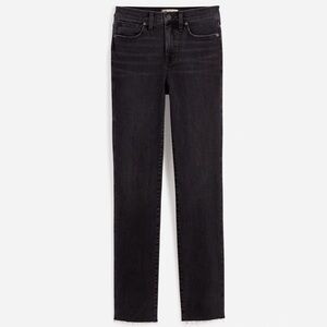 Madewell “Stovepipe” jeans raw hem 11” high rise skinny